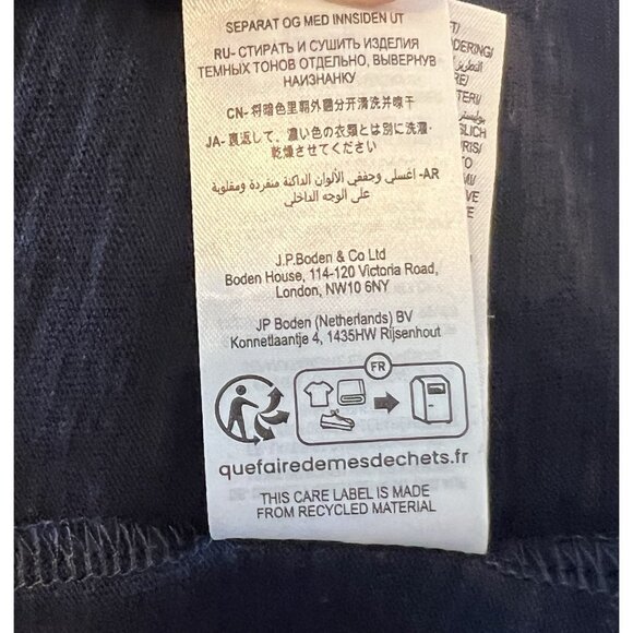 Boden Women’s Nadine Notch Sleeveless Mini Dress Size 8 Blue Embroidered Cotton - Picture 15 of 15